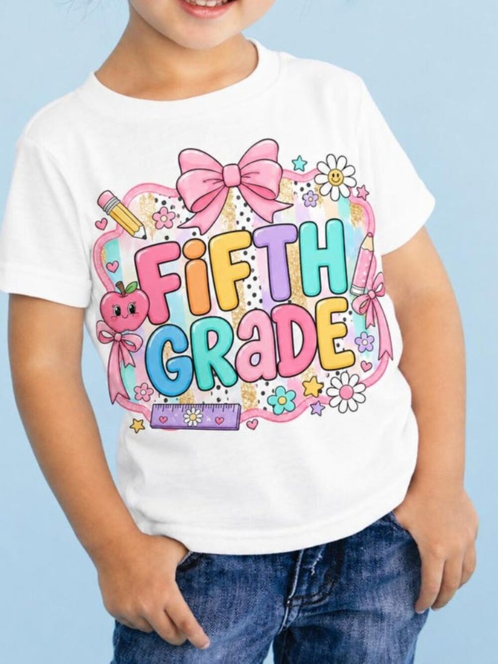 First Grade Shirt, First Grader Girls Coquette Bow Shirt